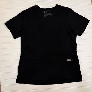 FIGS Catarina black scrub top M FIONx medical scrubs